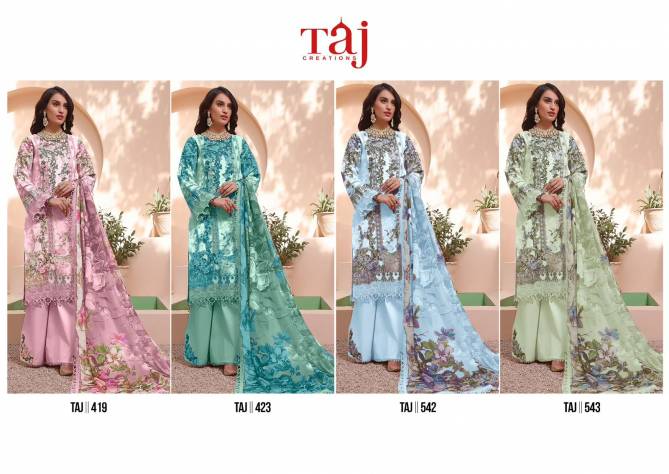 Firdous Queens Court By Taj Cotton Dupatta Pakistani Salwar Suits
